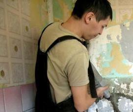 Демонтаж старой плитки - вариант 3