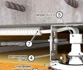 Демонтаж точечного светильника - вариант 3