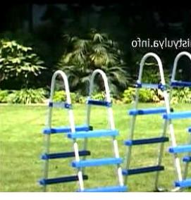 Деревянная лестница для бассейна - модель 2