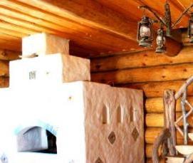 Деревянная лестница из бревна - модель 4