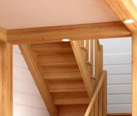 Деревянная лестница из бревна - модель 3
