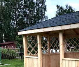 Деревянные беседки для дачи - тип 3