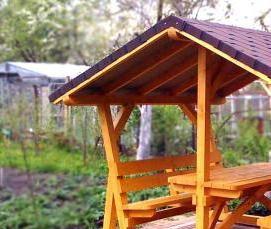 Деревянные беседки для дачи - тип 2