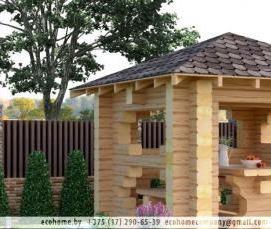 Деревянные беседки из бруса - тип 1