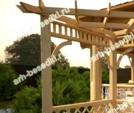 Деревянные беседки угловые - модель 1