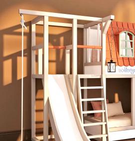 Детская двухъярусная кровать с горкой - вариант 4