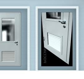 Дверь техническая металлическая серая - модель 1