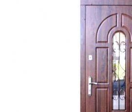 Дверь входная деревянная уличная со стеклом - тип 2