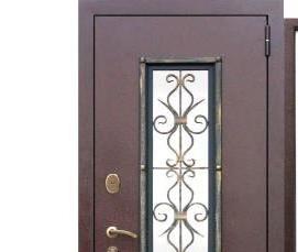 Дверь входная металлическая со стеклопакетом - тип 1