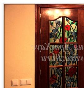 Двери купе витражные - вариант 1