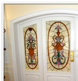 Двери купе витражные - вариант 3