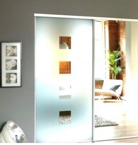 Двери купе зеркальные пескоструйные - модель 2