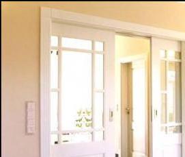 Двери межкомнатные двухстворчатые раздвижные со стеклом - вариант 2