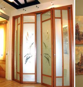 Двери ширма раздвижные гармошкой - тип 2