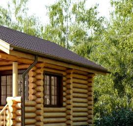 Двери в баню из бревна - тип 1