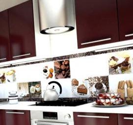 фартук для кухни: орхидеи - модель 2