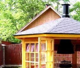 финские беседки с барбекю - модель 2