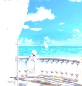 фотообои: вид с балкона на море - модель 1