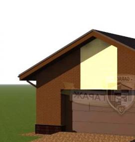 Гараж из пеноблоков с хозблоком - вариант 4