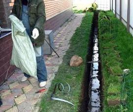 Геотекстиль для дренажной канавы - модель 4