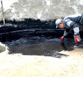 Гидроизоляция колодцев битумом - модель 1