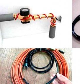 Греющий кабель для канализационных труб - вариант 3