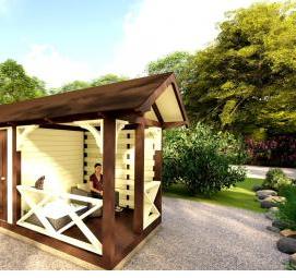 хозблок для дачи из бруса - тип 4