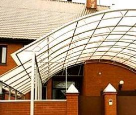 Изготовление козырьков навесов из металлоконструкций - модель 4