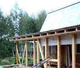 Каркасная беседка закрытая с мангалом - модель 2