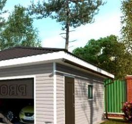 Каркасный гараж на 2 машины - вариант 4