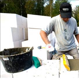 Кладка газосиликатных блоков - модель 1