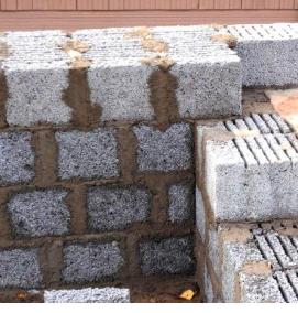 Кладка керамзитобетонных блоков - модель 2