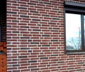 Коричневый кирпич с белыми швами - тип 2