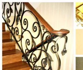 Кованые ограждения для лестниц внутри дома - вариант 3