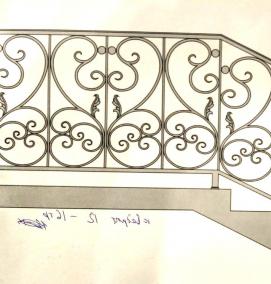 Кованые ограждения лестниц - вариант 3