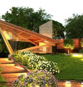 Ландшафтный дизайн 13 соток - модель 1