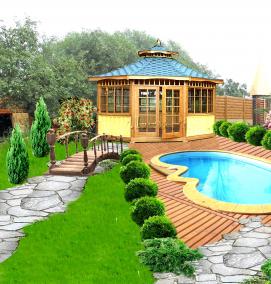 Ландшафтный дизайн с цветами - модель 4