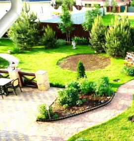 Ландшафтный дизайн участка 10 соток - модель 1