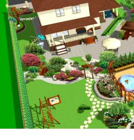 Ландшафтный дизайн участка с баней - вариант 1