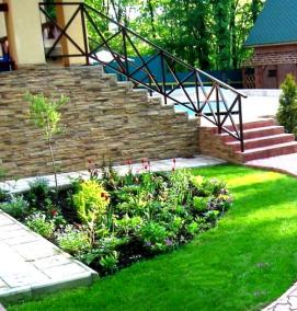Ландшафтный дизайн участка с грядками - тип 1