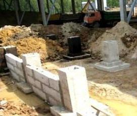 Ленточный фундамент под колонны - тип 1