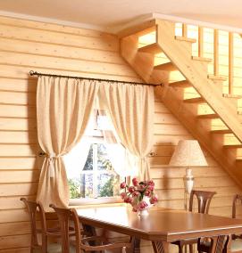 Лестница деревянная угловая - вариант 4