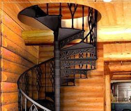 Лестница круговая металлическая - модель 3