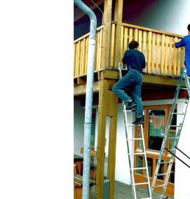 Лестница трехсекционная алюминиевая 10 ступеней - модель 1