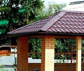 Летние беседки для дачи из кирпича - модель 2