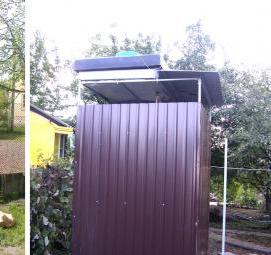 Летний душ с баком на крыше - вариант 3