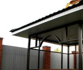 Металлическая беседка с барбекю - тип 4