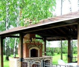 Металлическая беседка с барбекю - тип 2