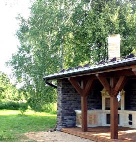 Металлическая беседка с мангалом - тип 1