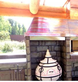 Металлическая беседка с мангалом - тип 4